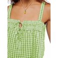 thumbnail image 2 of Women Y2k Tank Top Spaghetti Strap Peplum Camisole Sleeveless Tie Front Ruffle Hem Top Streetwear Green S, 2 of 8