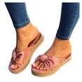 thumbnail image 3 of Womens Espadrilles on Wedge Sandals Slides Bow Tie Platform Open Toe Summer Shoes, 3 of 5