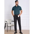 thumbnail image 2 of DARING DIVA Men's Button Down Point Collar Short Sleeve Business Dress Shirt S Green, 2 of 7