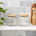 thumbnail image 4 of Mason Craft & More Set of 2 Glass Food Storage Canisters with Bamboo Wood Lids, 1 Liter, 4 of 4