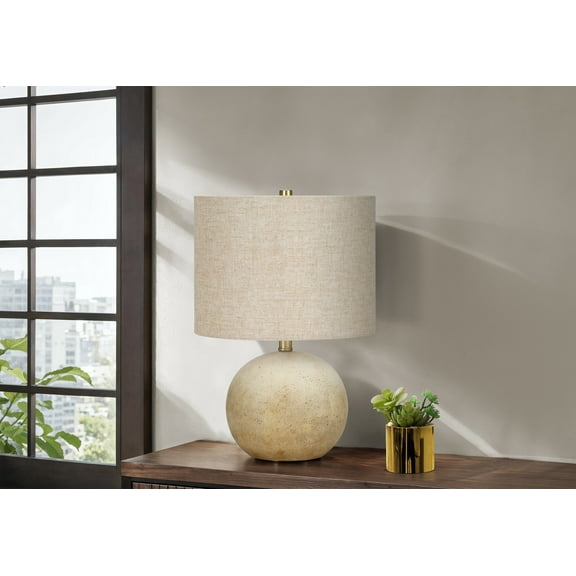 Lighting Fixtures Lighting, 20"h, Table Lamp, Beige Concrete, Beige Shade, Contemporary,Table Lamps