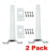 2 Pack Rust-Proof Steel Bracket Pole Light Mounting Arm for Solar Powered Wall Street Wall Light Lamp White