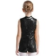 thumbnail image 4 of iiniim Kids Girls Sequins Sleeveless Short Jumpsuit Ballet Dance Biketard Gymnastics Leotard Unitard Black 16, 4 of 6
