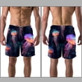 thumbnail image 3 of luoweisi Men's Beach Shorts Quick Dry Swim Trunks with Mesh Lining Colorful Jellyfish L, 3 of 5