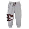 thumbnail image 2 of Likimi Toddler Kids Boys Sweatpants Print Trousers Casual Comfortable Relaxed Spring Fall Bottoms Size 5-6 Years Grey, 2 of 4