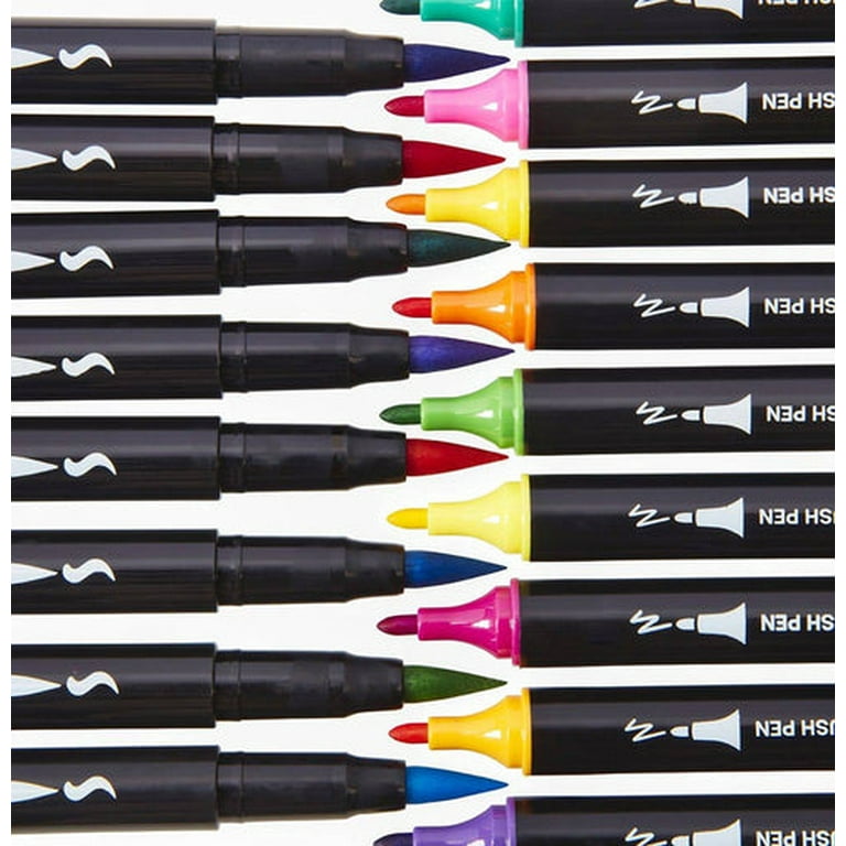 Eglyenlky 48 Dual Tip Brush Pen Art Markers, Coloring Pens  Water Based with Fine and Brush Tip Colored Markers for Adult Coloring  Books Kid Drawing : Arts, Crafts & Sewing