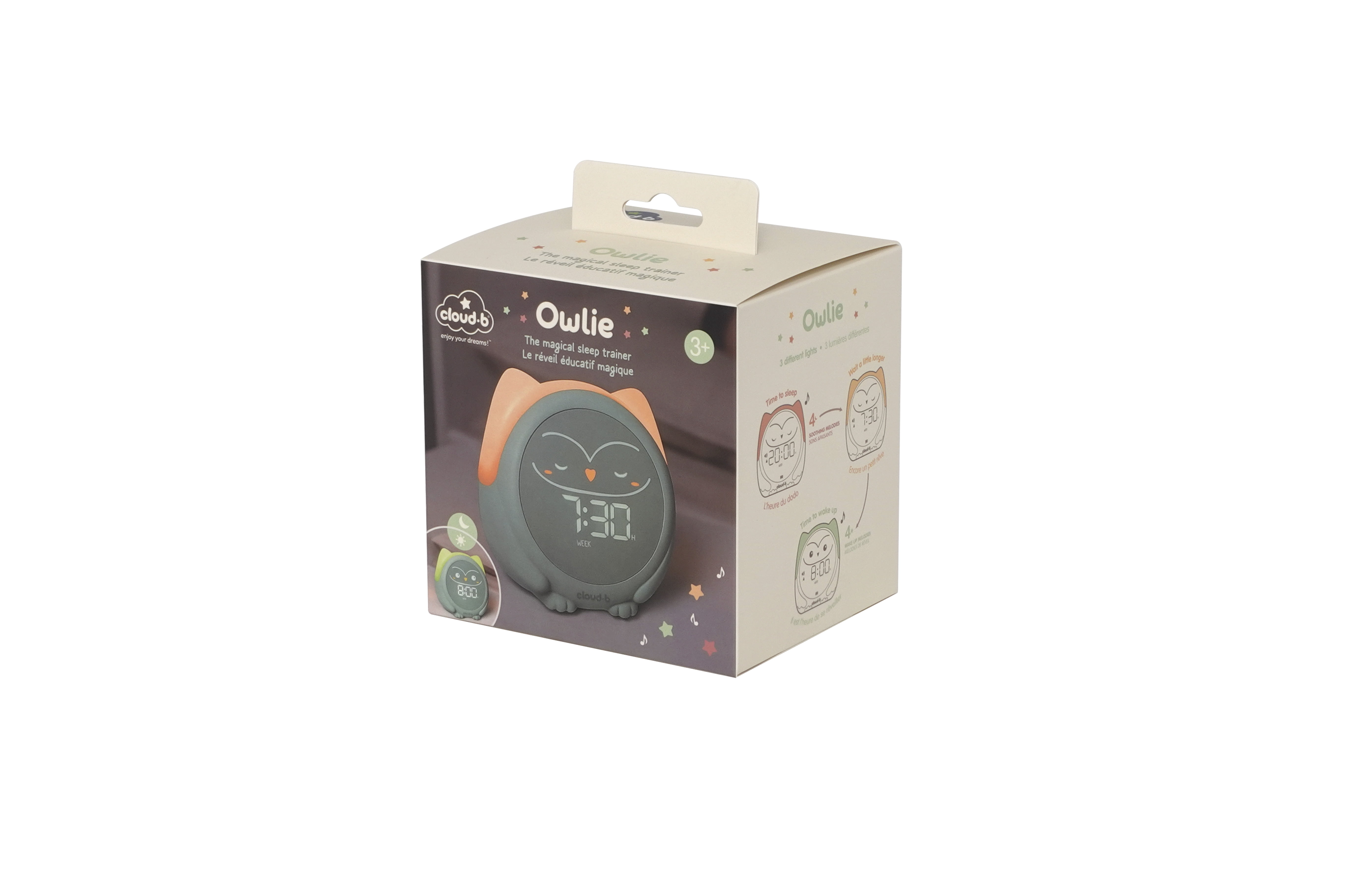 Owlie Soothing Sounds Nightlight Clock with Sleep Training by Cloud B