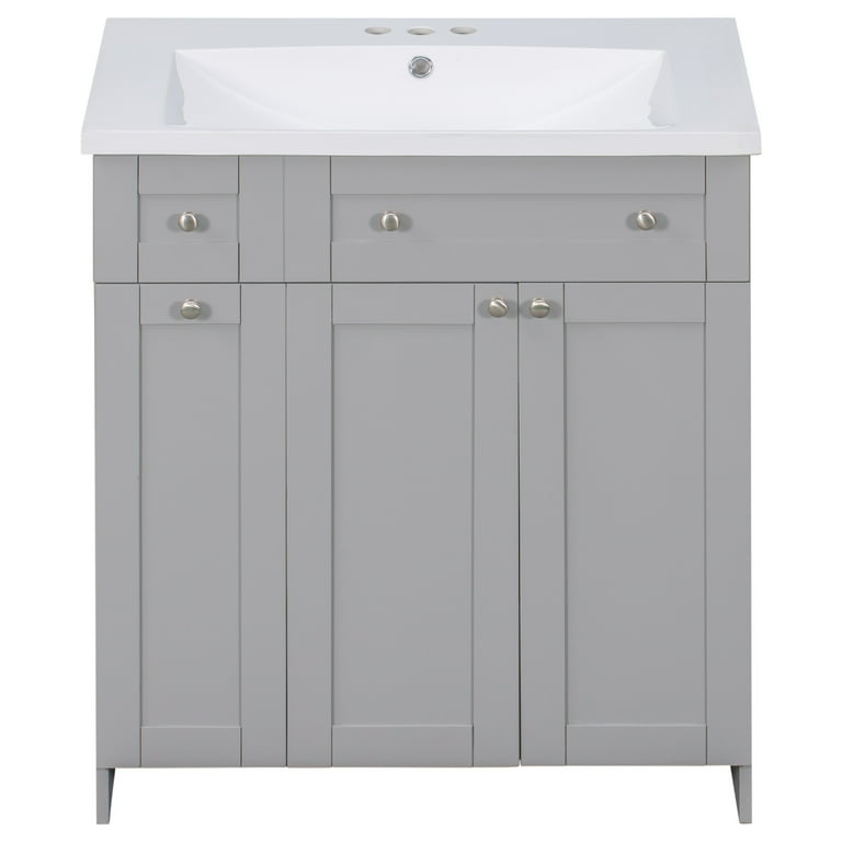 AnwickNomo 30 Bathroom Vanity with Sink Combo, Bathroom Cabinet with 2  Doors and 1 Drawer, Modern Bathroom Vanity Storage Cabinet with Handles for