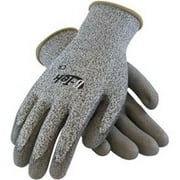 G-Tek CR Polyurethane Salt & Pepper Grip Gloves with HPPE Liner, Gray, Extra Large - 1 Dozen