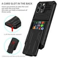 thumbnail image 3 of Allytechgroup for iPhone 16 Pro Max Rugged Case with Cards Holder, Heavy Duty Shockproof Hybrid PC TPU Back Cover Anti-Scratch Bumper Protective Phone Case for iPhone 16 Pro Max, Black, 3 of 9