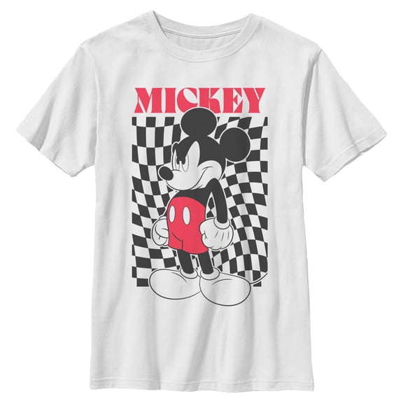 Boys Mickey & Friends Checkered Mad Pose T Shirt
