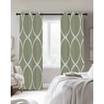 thumbnail image 3 of Sage Green Abstract Blackout Curtains 84 Inches Long for Bedroom, Modern White Geometric Twisted Art Thermal Insulated Room Darkening Black Out Window Curtain Panels Grommet Drapes for Living Room, 3 of 8