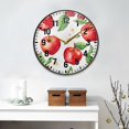 thumbnail image 2 of Yayeee Wall Clock Battery Operated 9.5" Silent Quartz Non-Ticking for Living Room Decor, White Apple Pattern, 2 of 8