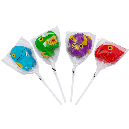 Dino-Mite Dinosaur Lollipops – 12 Ct., 7 oz. Assorted Fruit-Flavored Suckers, Individually Wrapped