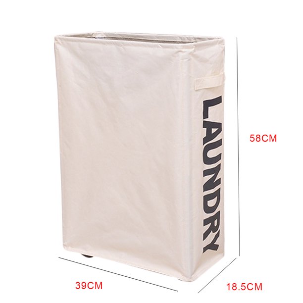 yingyy Laundry Collapsible Rolling Basket Oxford Waterproof Rectangular Foldable Clothes Bin