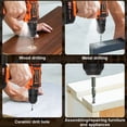 thumbnail image 4 of 20V Orange Power Drill,Electric Drill Cordless with Battery and Charger,3/8-Inch Keyless Chuck, Variable Speed,with Drills Bits Set, 4 of 12