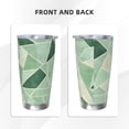 thumbnail image 4 of 20oz Car Cup Three-Piece Set Of Single Silver Edge No Smell Easy To Carry Heat Preservation For Daily Car Sports Travel Palegreen Geometric Lines_2, 4 of 8