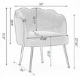 thumbnail image 4 of Velvet Living Room Chair, Modern Shell Shape Accent Chair with Golden Metal Legs, Upholstered Armchair Barrel Chair for Home Office, 250LBS Weight Capacity, Creme White, 4 of 7