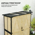 thumbnail image 5 of Outsunny Outdoor Storage Shed, Wooden Garden Storage Cabinet with Waterproof Asphalt Roof, 2 Shelves, Lockable Doors and Adjustable Feet, Natural, 5 of 10