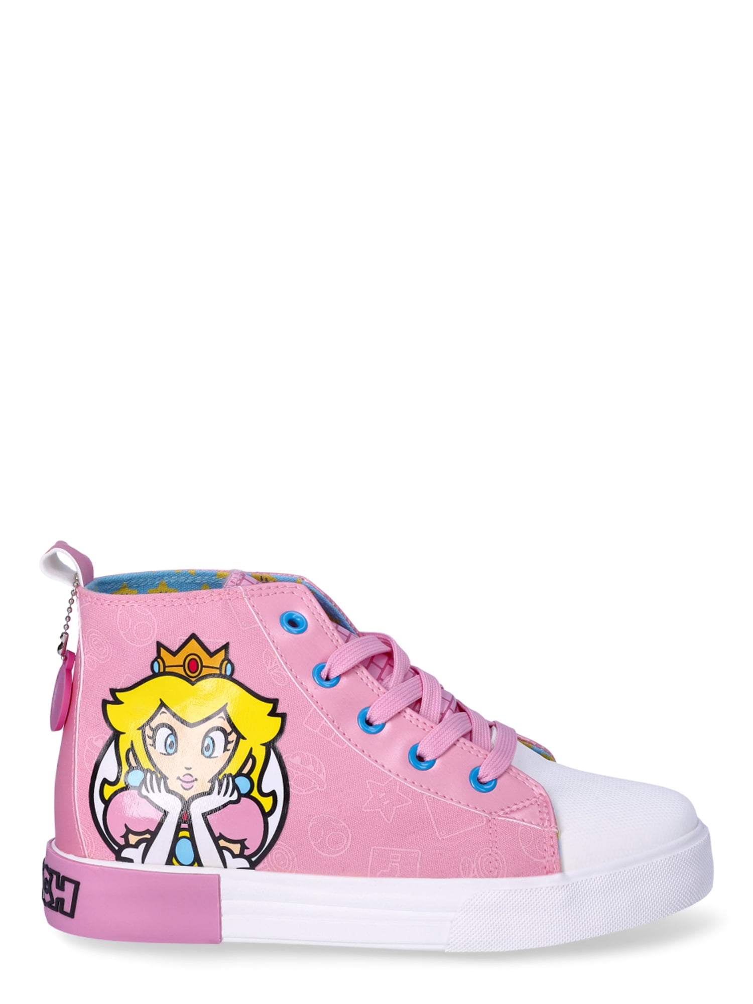 Super Mario Princess Peach Little Girl & Big Girl High Top Sneakers