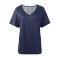 thumbnail image 5 of Trendy Plus Size Women's T-Shirt V Neck Casual Summer Top for Everyday Wear Comfortable Fashion Piece Women's Crew Neck Shirt Basic Short Sleeves Summer T Shirt Tops, 5 of 5
