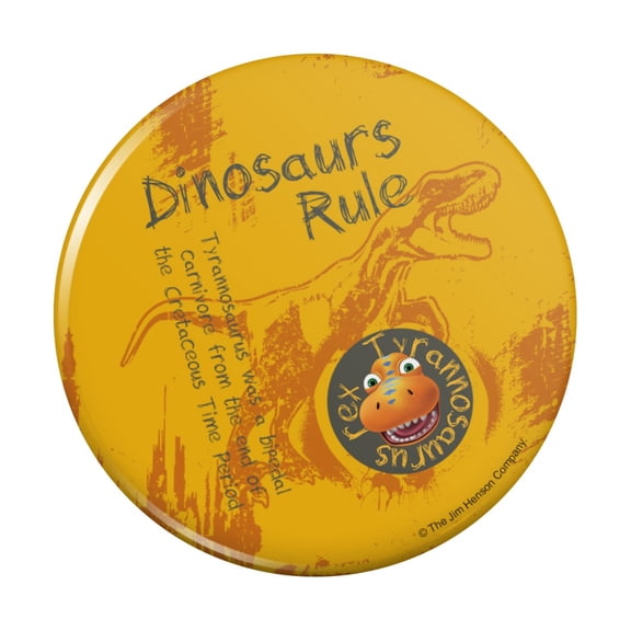 Dinosaurs Rule T-Rex Dinosaur Train Kitchen Refrigerator Locker Button Magnet