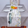 thumbnail image 4 of Table Runner Dresser Scarves 108 Inch Long, Spring Farm Truck Pull White Daisy Flower Linen Dining Table Runners Rustic Wood Grain Tabletop Scarf for Wedding Holiday Party Kitchen, 4 of 7