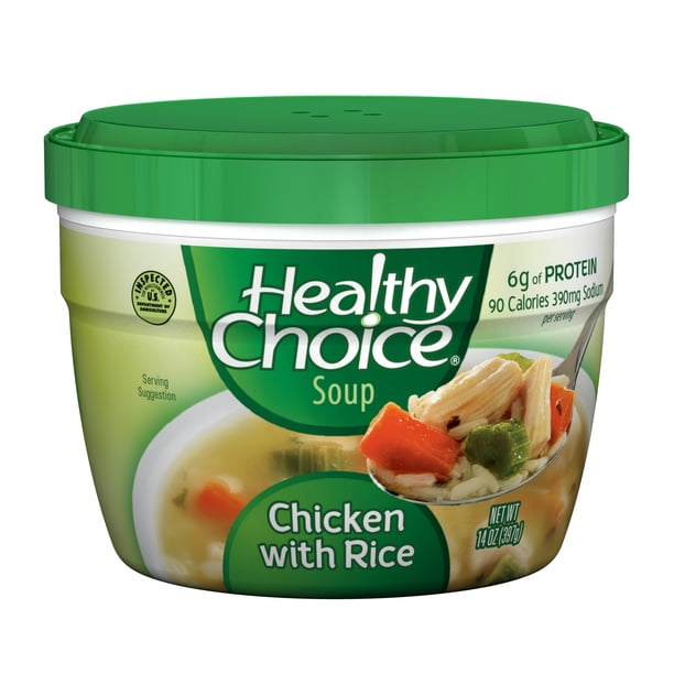 Healthy Choice Chicken with Rice Soup, 14 Ounce Microwaveable Bowl