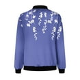 thumbnail image 4 of VINUSLI Women's Floral Bomber Jacket Jackets for Women 2024 Full Zip Bomber Jacket Lightweight Fall Winter Coats Long Sleeve Oversized Windbreaker Purple,S, 4 of 5