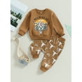 thumbnail image 2 of Liacowi Western Baby Boy Clothes Cow Print Sweatshirt Pullover Top Jogger Pants 2Pcs Toddler Boy Cowboy Fall Winter Outfits, 2 of 9