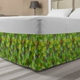 thumbnail image 1 of Floral Bed Skirt, Blooming Berries Flowers and Leaves on Branches, Elastic Bedskirt Dust Ruffle Wrap Around for Bedding Decor, 4 Sizes, Lime Green Multicolor, by Ambesonne, 1 of 2