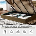thumbnail image 3 of King Lift up Large Storage Platform Bed Frame with Fabric Upholstered Wingback 41.73" High Headboard, Olive Green, 3 of 12