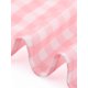 thumbnail image 5 of Blusa de manga corta con cuello Peter Pan en contraste para mujeres Inspire Chic, top de cuadros, talla XS, color rosa, 5 of 6