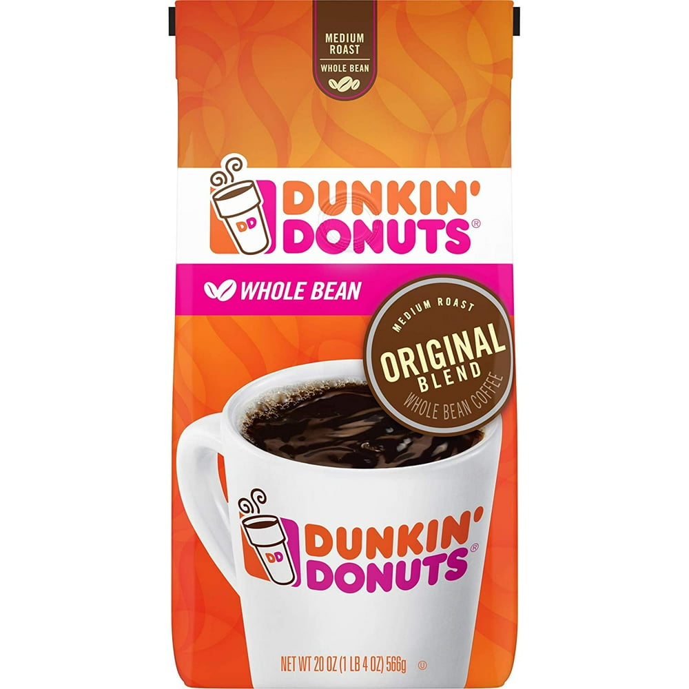 Dunkin Donuts Original Blend Medium Roast Whole Bean Coffee, 20 Ounces