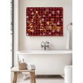 thumbnail image 6 of Merry Christmas Canvas Print Wall Art Vintage Gold Xmas Tree Snowflakes Red Plaid Pictures Painting Morden Artwork for Living Room Bedroom, Ready to Hang - 12"x16", 6 of 6