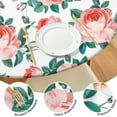 thumbnail image 4 of Round Fitted Tablecloth with Elastic Edges Fits 36"-44" Round Tables Pioneer Colorful Floral Waterproof Table Cover Washable Indoor and Outdoor for Party Kitchen Dinner Banquet Patio Picnic, 4 of 7