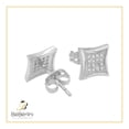 thumbnail image 7 of BEBERLINI Men Stud Earrings Cubic Zirconia Silver Plated Brass Fashion Jewelry Square, 7 of 7