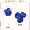 thumbnail image 2 of Uxcell 7 Pcs(6pcs Pins + 1 Brooch) Boutonnieres de Rosa Azul Oscuro para Bodas, Aniversarios, Bailes de Graduación y Cenas Formales, 2 of 7