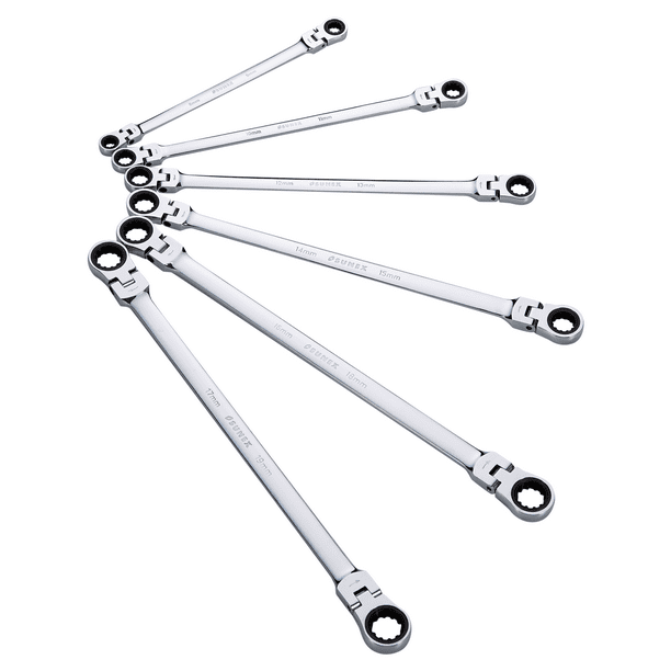 6 Piece Extra Long Double Box Ratcheting Wrench Set
