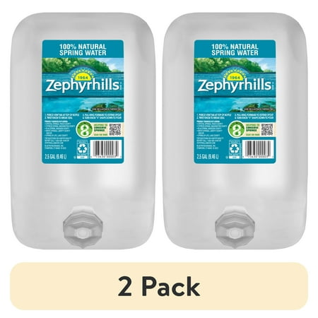 (2 pack) Zephyrhills Florida Spring Water, 2.5 Gal, Single Plastic Jug