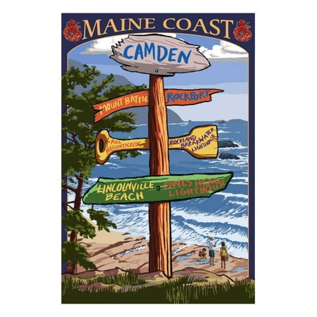 Camden, Maine - Sign Destinations Print Wall Art By Lantern (Best Destinations In Maine)