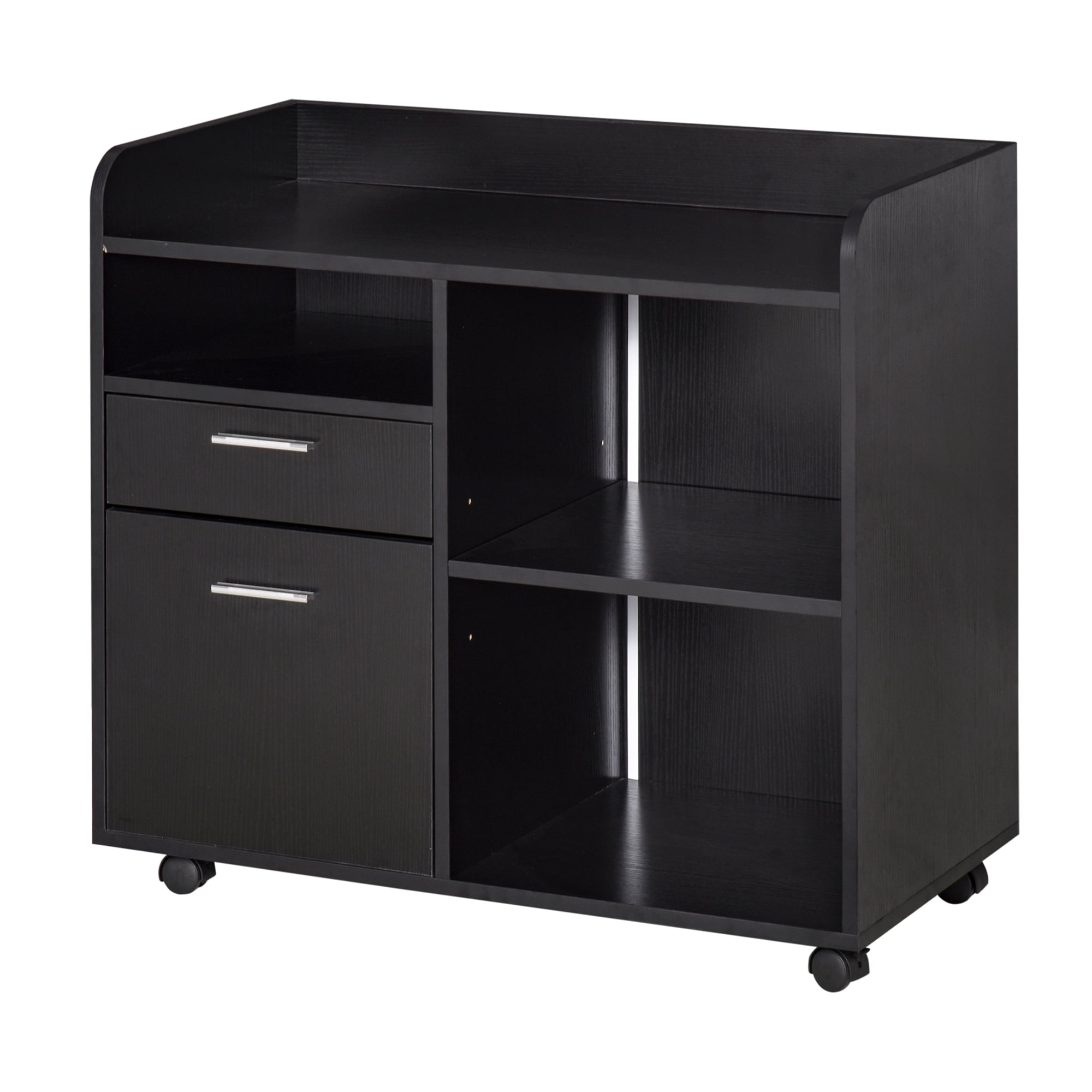 Vinsetto Multipurpose Filing Printer Stand Mobile Printer with 2 Drawers, Open