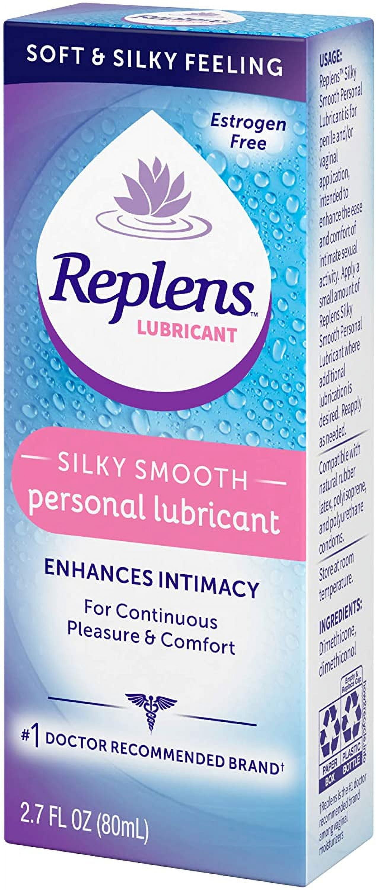 6 Pack - Replens Silky Smooth Personal Lubricant 2.7 oz (80 mL) Each