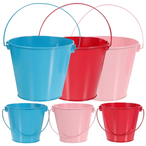 SHISUYAN 6Pcs Mini Metal Buckets Bright Color Design For Homeowners And Garden Enthusiasts