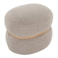 thumbnail image 5 of Cinch Contemporary Pouf Ottoman in Beige Fabric and Natural Wood by, 5 of 5