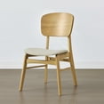 thumbnail image 4 of Spruce & Spring Wood Dining Chair with Upholstered Seat and Curved Back Set of 2, Natural, 4 of 10