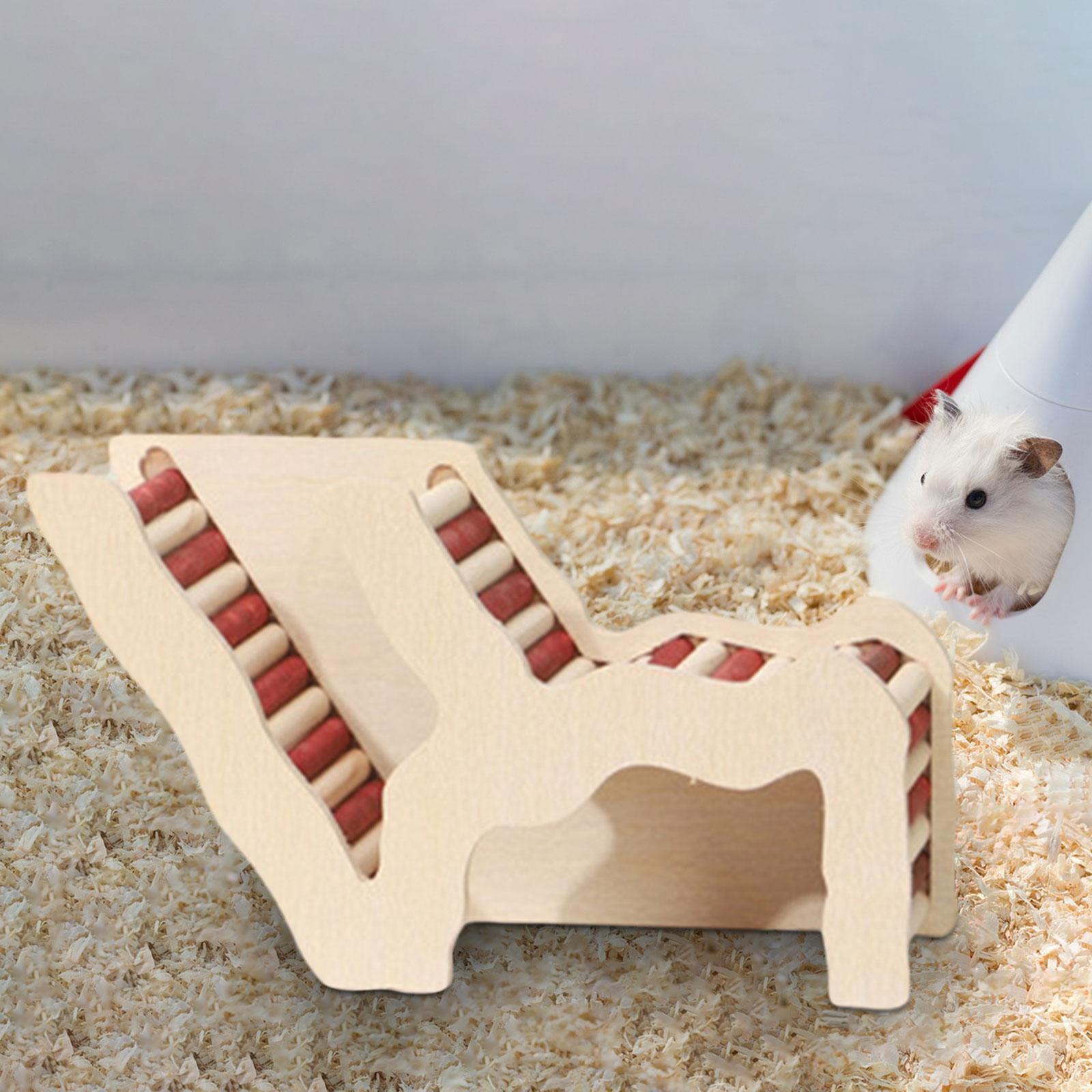 Gazechimp Hamster Hideout Hut Wood Hiding Ladder Tunnel Exercise Palyhouse Accessories Color B