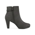 thumbnail image 3 of BLISSFUL STEP Women's Block Heel Platform Ankle Boots Grey 8, 3 of 7