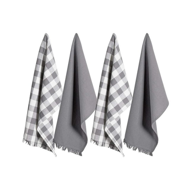 Paños de Cocina DII de Algodón 46x71 cm Juego de 4 Gris