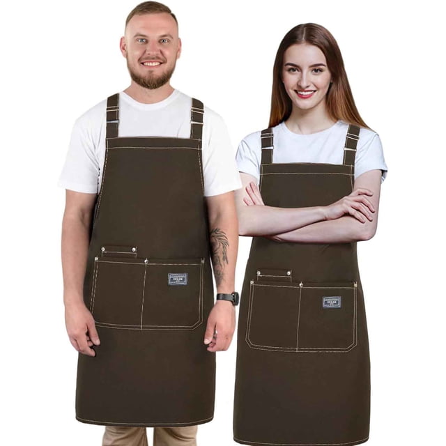 Delantales Impermeables Ajustables con Bolsillos para Cocina y Restaurante